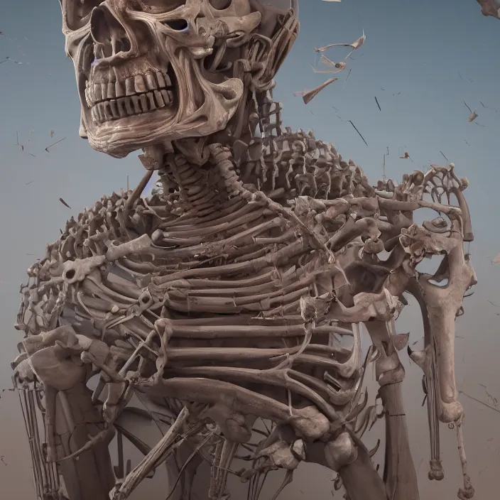 Image similar to portrait of Buddhist Monk as a skeleton. intricate abstract. intricate artwork. nightmare fuel. by Tooth Wu, wlop, beeple, dan mumford. octane render, trending on artstation, greg rutkowski very coherent symmetrical artwork. cinematic, hyper realism, high detail, octane render, 8k, iridescent accents