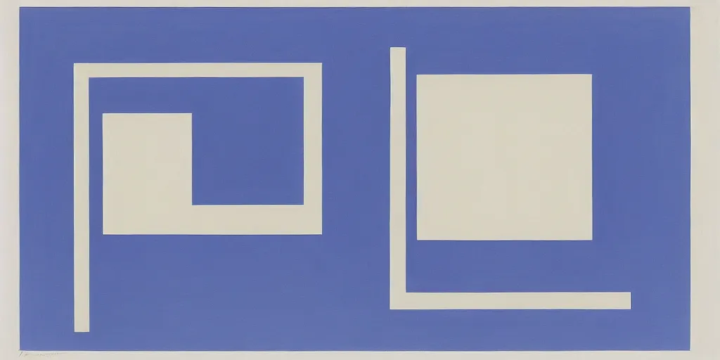 Prompt: blueprint of a clock, josef albers, brushstrokes, white lines, oil painting