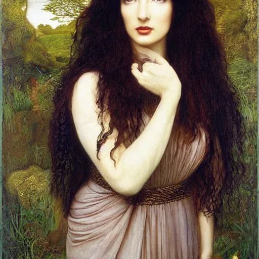 Prompt: stunning pre-Raphaelite portrait of Kate Bush