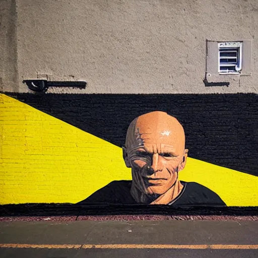 Image similar to 3D Street art representation of Ed Harris, F 1.4 Kodak Portra