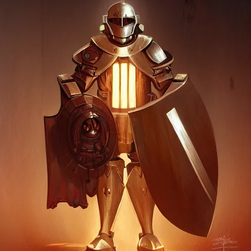 Prompt: beautiful warforged crusades construct wood steel holy cleric crusader runes warforged crusades tabard cloak divine knights templar battlefield, glowing eyes, intricate, elegant, highly detailed, digital painting, artstation, concept art, smooth, sharp focus, illustration, art by artgerm and greg rutkowski and alphonse mucha and loish and wlop