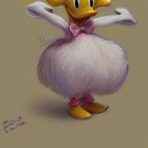 Prompt: daisy duck, by disney and jean - baptiste monge