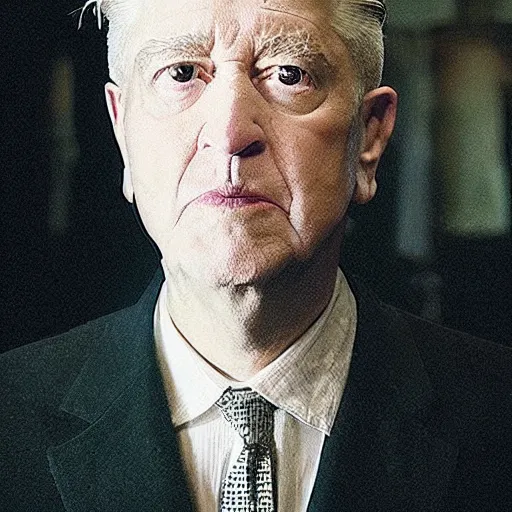 Image similar to “ promo photo of character from david lynch movie ”