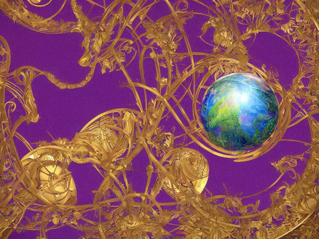 Prompt: the orb of eternity, sunlight study, art nouveau, by maria sibylla merian and ( ( ( ( lisa frank ) ) ) ), 8 k, sharp focus, octane render, ( ( ( kauai ) ) )