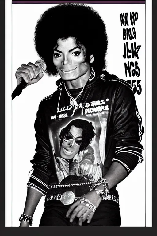 Image similar to black big nose michael jackson afro young afro jackson 5 poster as a black rapper 1 9 7 0 s, the hood, tattoos, dancing, poster tour, art work, ripped, 6 pack, rapping, grime, michael jackson, uhd, sharp, detailed, cinematic 4 k