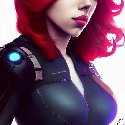 Prompt: a portrait of scarlett johansson black widow, art by lois van baarle and loish and ross tran and rossdraws and sam yang and samdoesarts and artgerm, digital art, highly detailed, intricate, sharp focus, trending on artstation hq, deviantart, unreal engine 5, 4 k uhd image