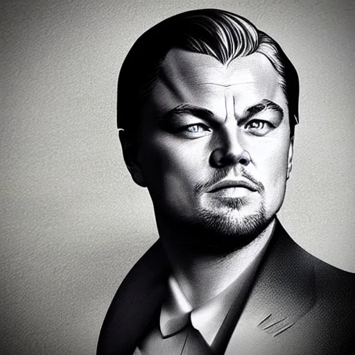 Image similar to “Leonardo DiCaprio, beautiful, highly detailed portrait, photorealistic, ultra detailed, 3d, cartoon, Up”