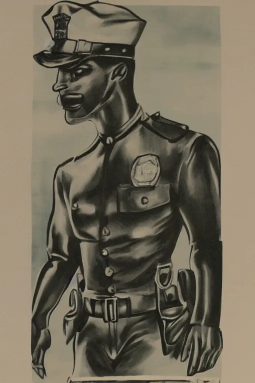 Image similar to cop at night, by tom of finland