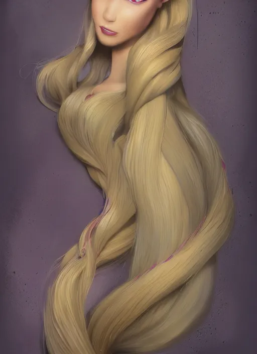 Prompt: rapunzel, digital art, trending on artstation