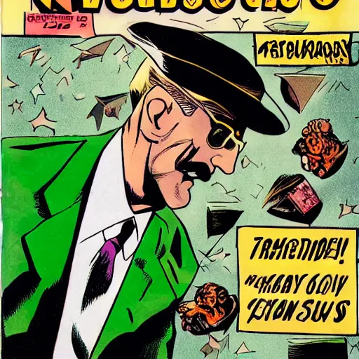 Image similar to the riddler on the cover of a comic book