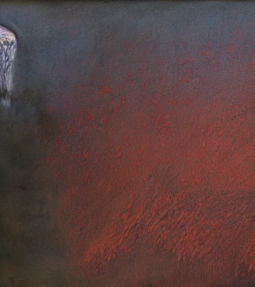 Image similar to A painting of Niziolowski in a style of Beksinski.