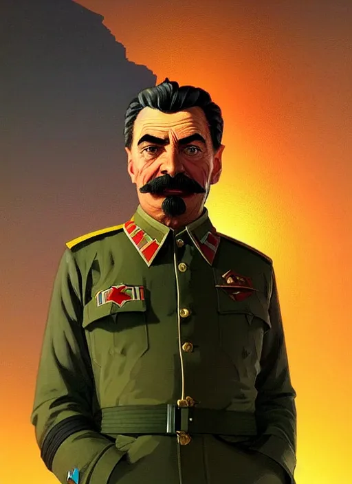 Image similar to highly detailed portrait joseph stalin in gta v, stephen bliss, unreal engine, fantasy art by greg rutkowski, loish, rhads, ferdinand knab, makoto shinkai and lois van baarle, ilya kuvshinov, rossdraws, tom bagshaw, global illumination, radiant light, detailed and intricate environment