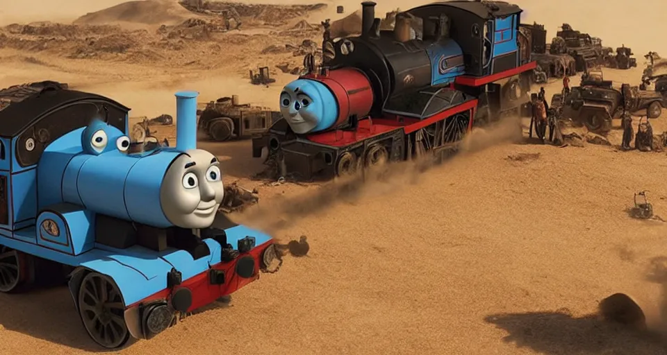 Image similar to Thomas the Tank Engine in MAD MAX: FURY ROAD