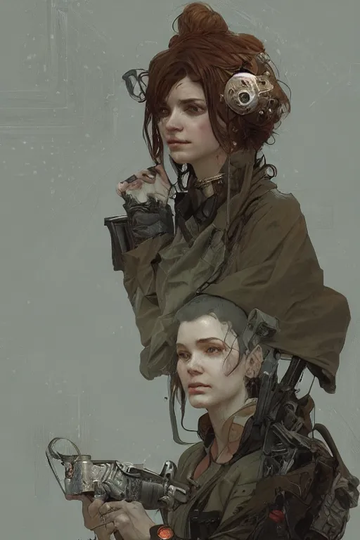 Image similar to A full portrait of a beautiful post apocalyptic Czech explorer, intricate, elegant, highly detailed, digital painting, artstation, concept art, smooth, sharp focus, illustration, art by Krenz Cushart and Artem Demura and alphonse mucha