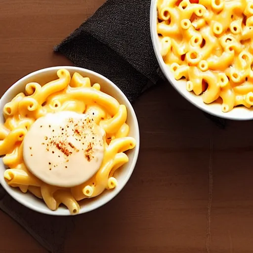 Image similar to realistic photo of a box of mac and cheese with a cup of coffee