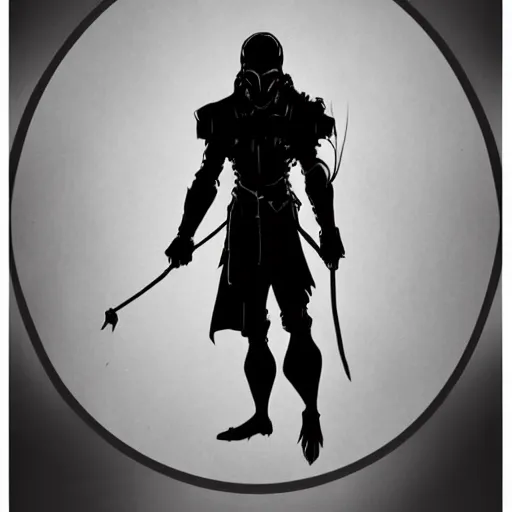 Image similar to concept art, stylized silhouette, super exaggerated proportions, concept design, sketch, male, science fiction suit, helmet, arthur rackham, mike mignola