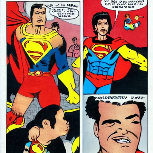 Prompt: pepon nieto as a superhero saving a young boy