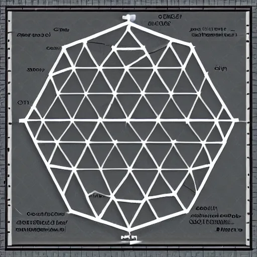 Prompt: perfect circle inside a square inside a hexagon inside a triangle inside a perfect circle, diagram, blueprint