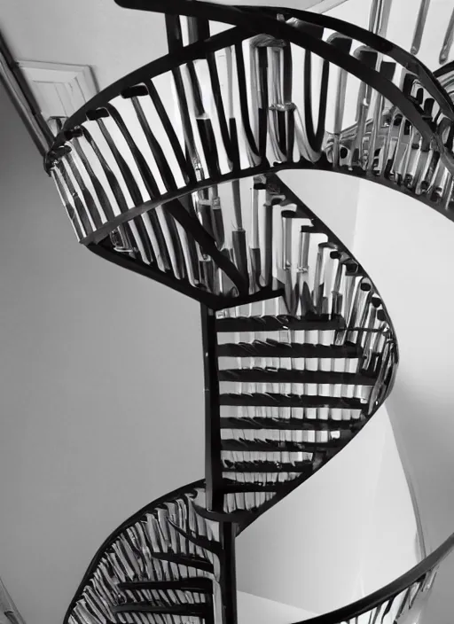 Image similar to a spiral dna staircase