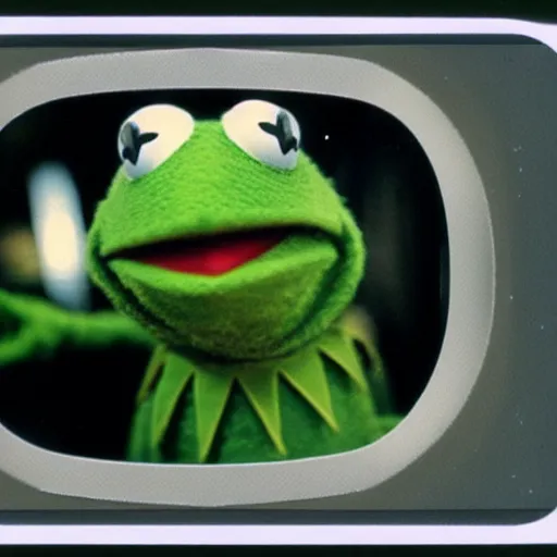 Image similar to polaroid shot of kermit the frog in the movie the mechanic