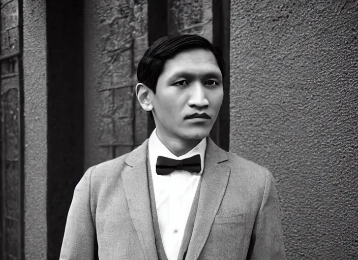 Image similar to outdoor medium shot of jose rizal!!! as a very very very very extremely handsome!!! good looking young man in 2 0 2 2!! wearing stylish modern!! clothes photo taken in 2 0 2 2, 3 5 mm f 1. 4 digital color photo, modern clothes, modern hd photography