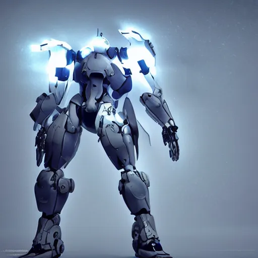 Image similar to ghost mecha, mecha suit, futuristic, octane render