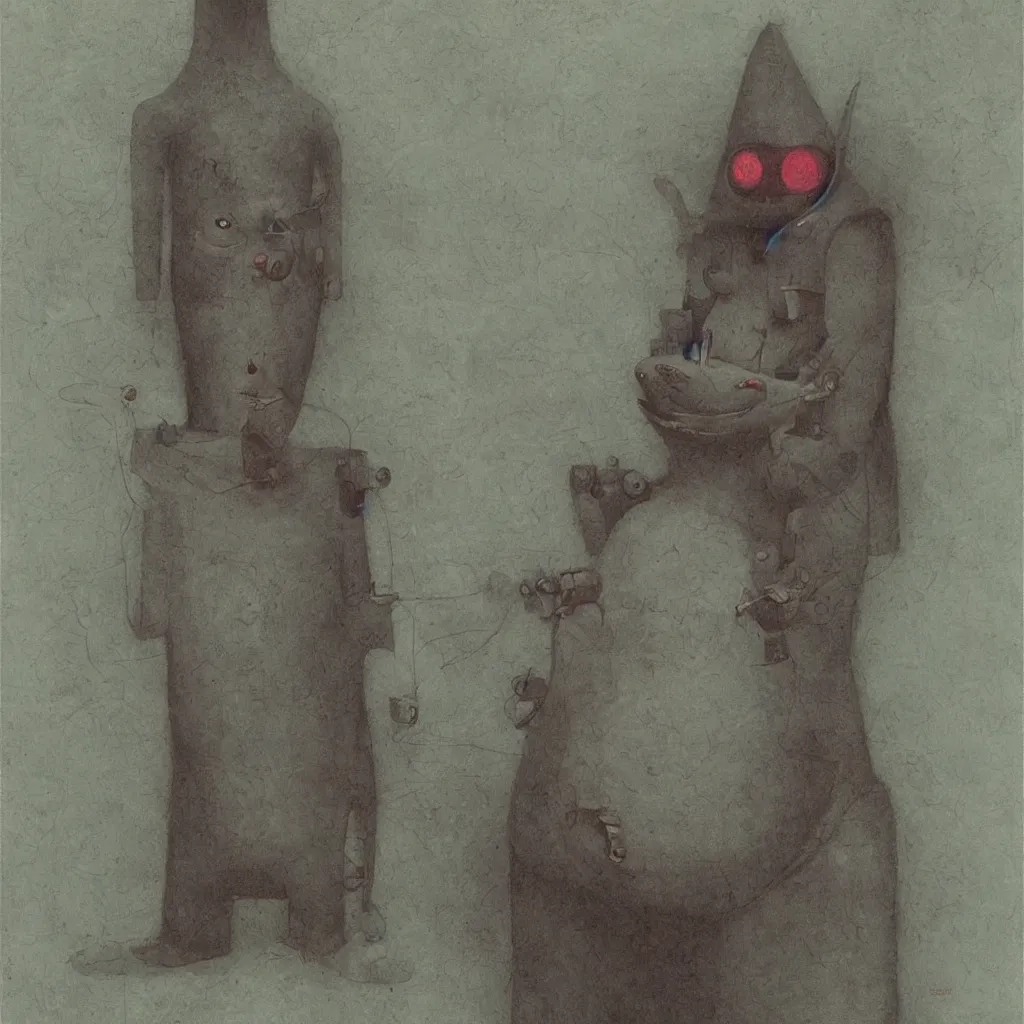 Image similar to a portrait of a character by Shaun Tan