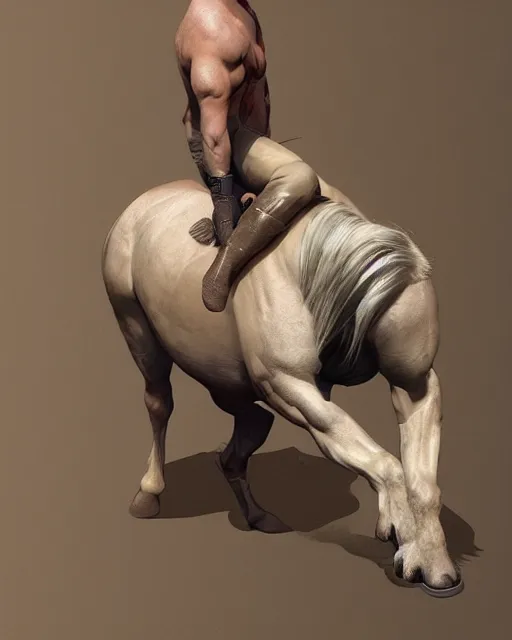 Image similar to man bottom, horse on top, artstation