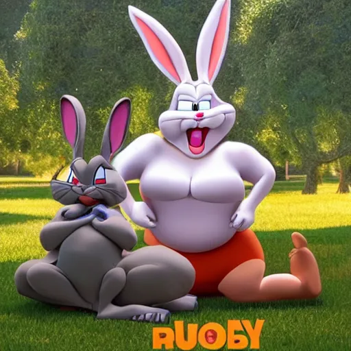 Image similar to big chungus bugs bunny in real life