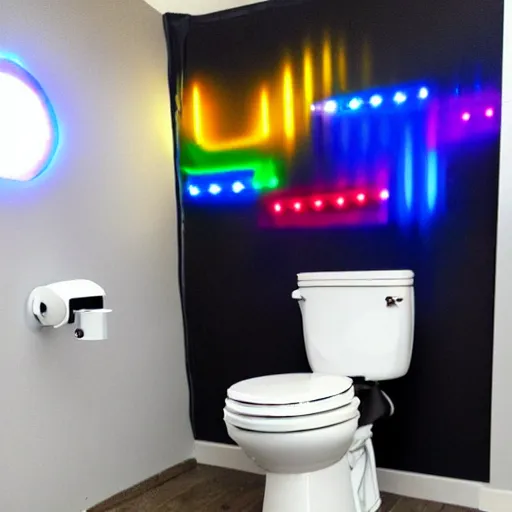 Prompt: rgb gamer toilet