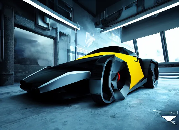 Image similar to cyberpunk concept inspired sports car, futuristic look, aerodynamic detailed body, highly detailed, photorealistic camera shot, bright studio setting, studio lighting, crisp quality and light reflections, unreal engine 5 quality render