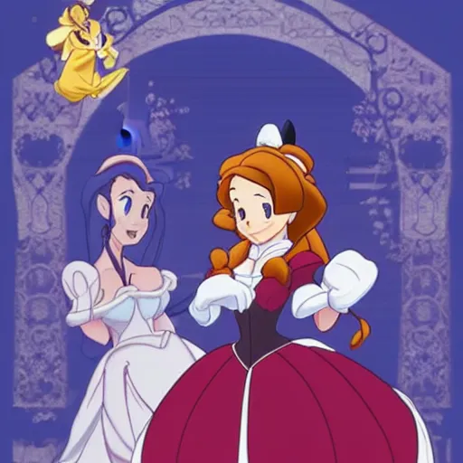 Prompt: [ disney's belle ] in isekai style