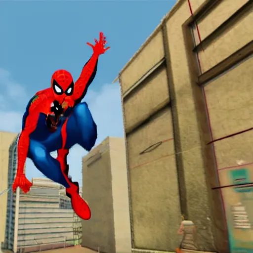 Prompt: spider man in gta san andreas