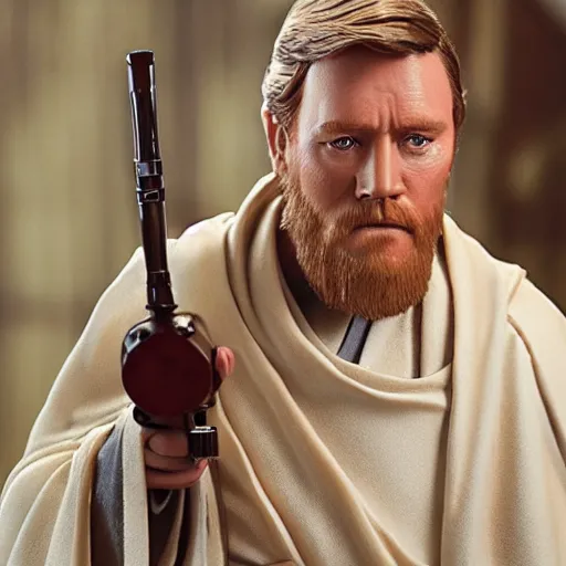 Prompt: obi wan kenobi made of pierogies