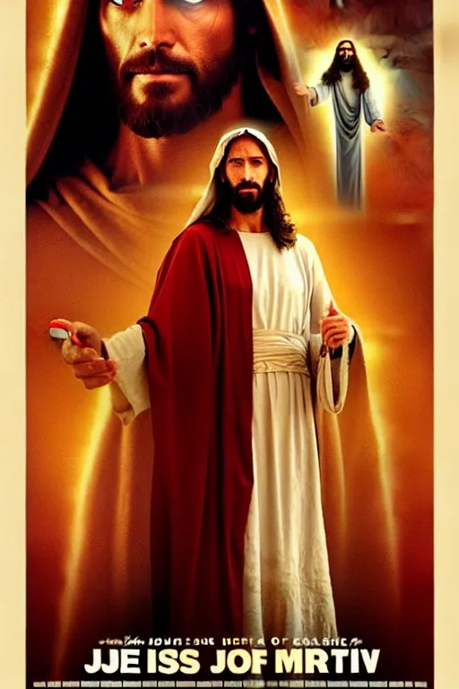 Prompt: Jesus of Nazareth, movie remake, poster, by Disney+, high quality