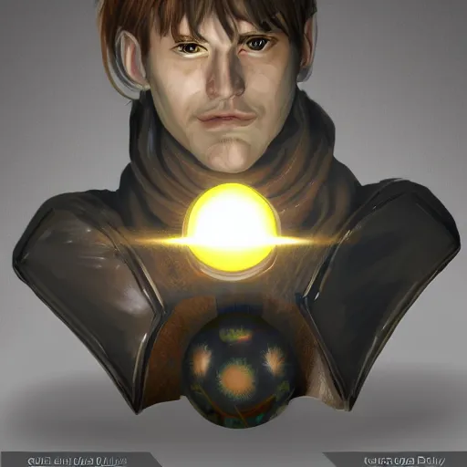 Image similar to guy who loves orbs a little too much, artstation, 4 k, unreal