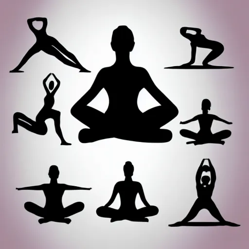 Image similar to black and white corporate logo female silhouette yoga pose