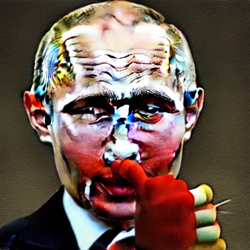 Image similar to vladamir putin as a sad clown, historical photo, high definition, hyperrealistic