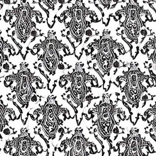 Prompt: black and white paisley pattern