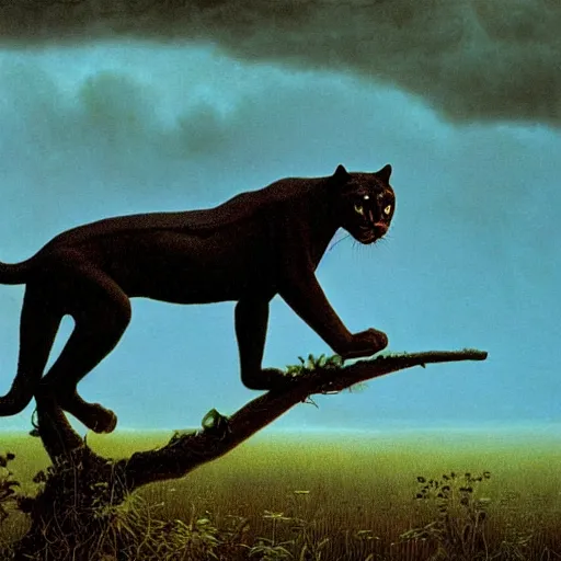 panther in a tree