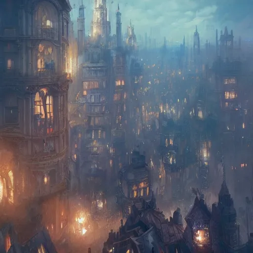 A magnificent and fantastical steam city by greg