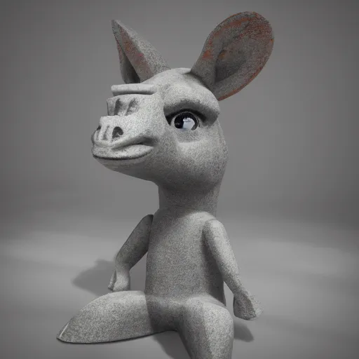 Image similar to donkey made of concrete artstyle