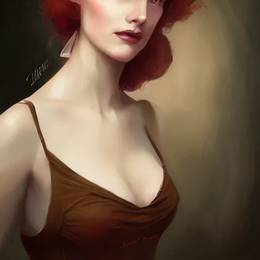 Prompt: a portrait of lily colins by charlie bowater and anna dittmann and gil elvgren.