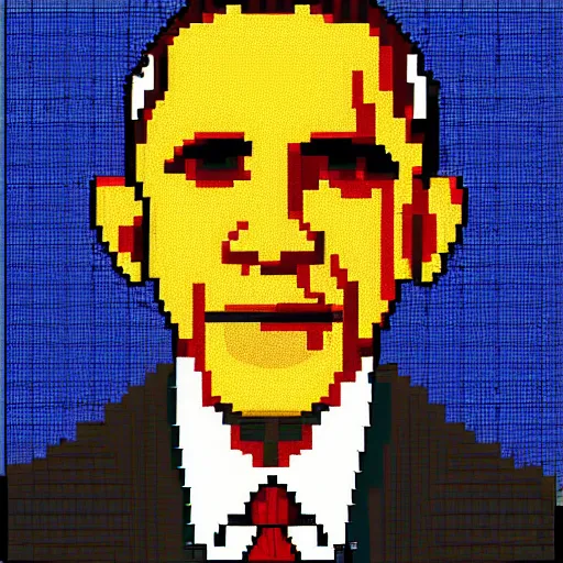 Prompt: Obama pixel art