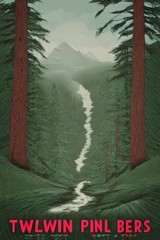 Prompt: Twin Peaks artwork by Patryk Hardziej
