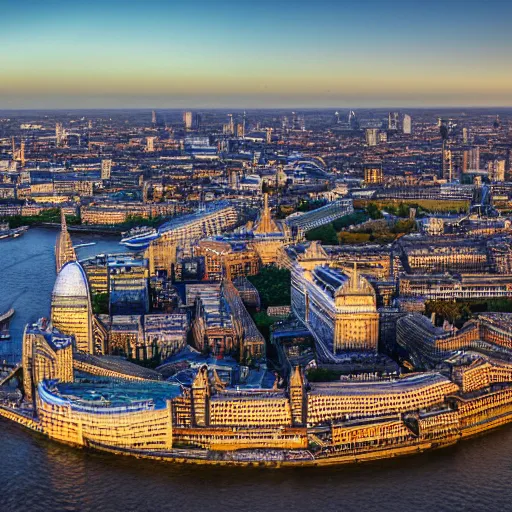 Image similar to 4 k photograph of the london from a hot air balloon