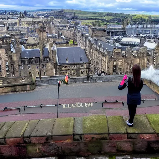 Prompt: view of the end of the world from Edinburgh castle