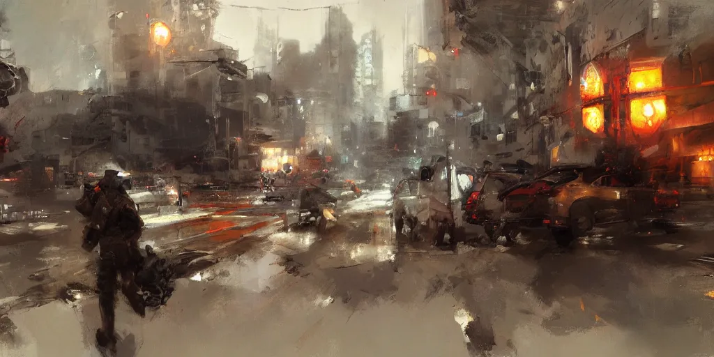 Prompt: video game concept art by richard schmid, alla prima, loose gestural painterly, jeremy mann, greg manchess