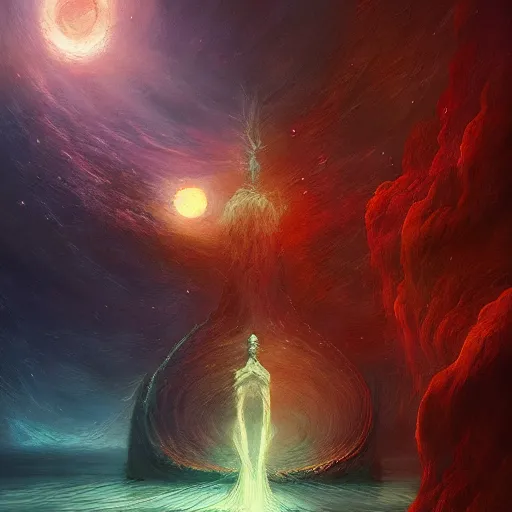 Image similar to loneliness, a mind forever voyaging, fantasy, sea, cosmos, eternity, anato finnstark