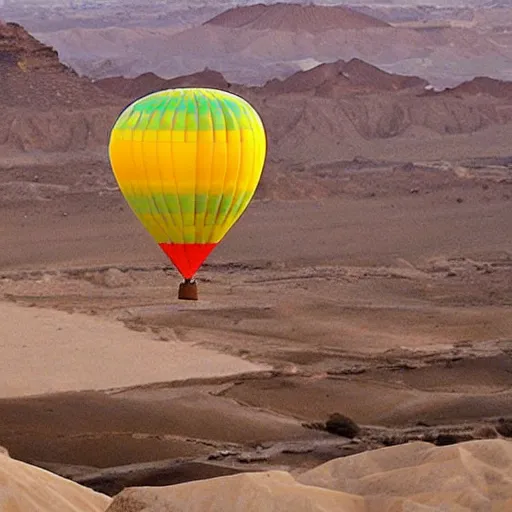 Prompt: hot balloons over the valley of the kings in egypt